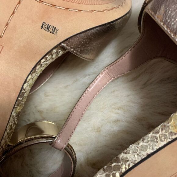 Vince Camuto Kipton Gold Snake Skin Heels size 8.5 - Picture 4 of 10